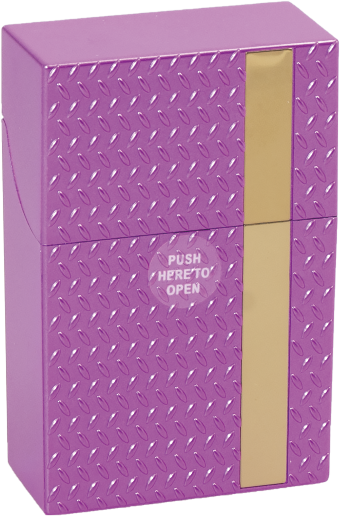 Push Open Plastic Cigarette Cases Pack of 12 - King Size Diamond Plate Design Cigarette Holder - Compact and Portable - Durable Hard Plastic Box with Push Open Lid - Crush-Proof & Sturdy