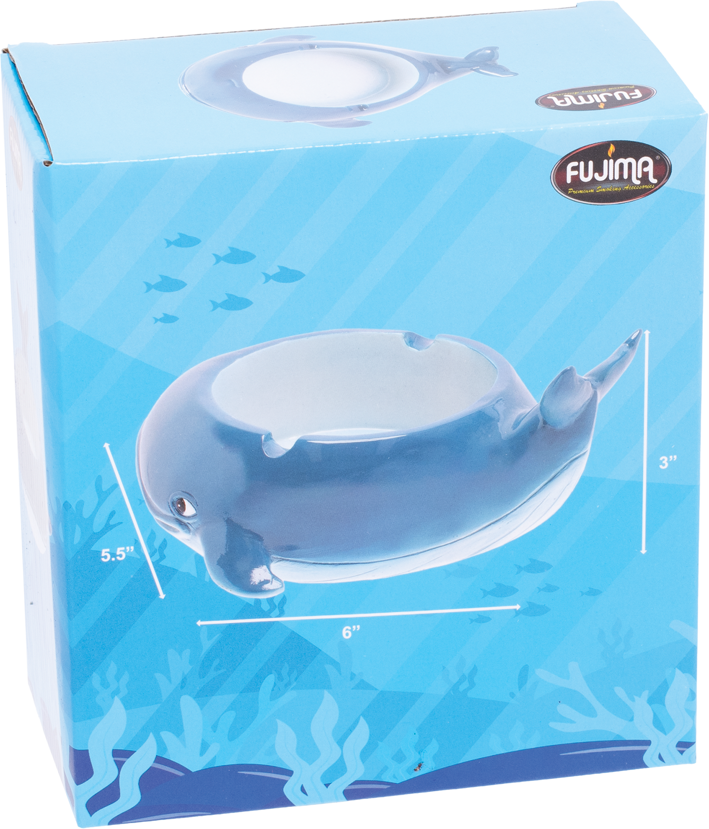Fujima Blue Whale Ashtray – Resin Ocean-Themed Ashtray, Durable & Easy to Clean, Unique Decorative Piece for Home, Patio, or Beach-Inspired Decor