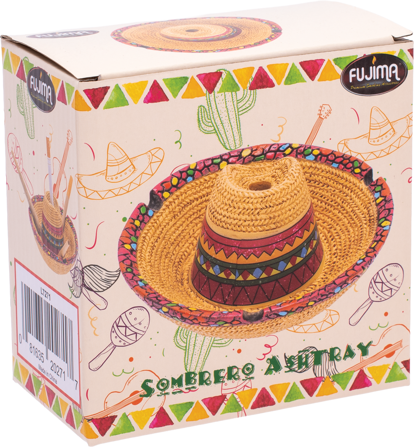 Sombrero Ashtray Fujima – Resin Mexican Hat-Themed Ashtray, Durable & Easy to Clean, Fun and Festive Decor for Home, Patio, or Party Spaces