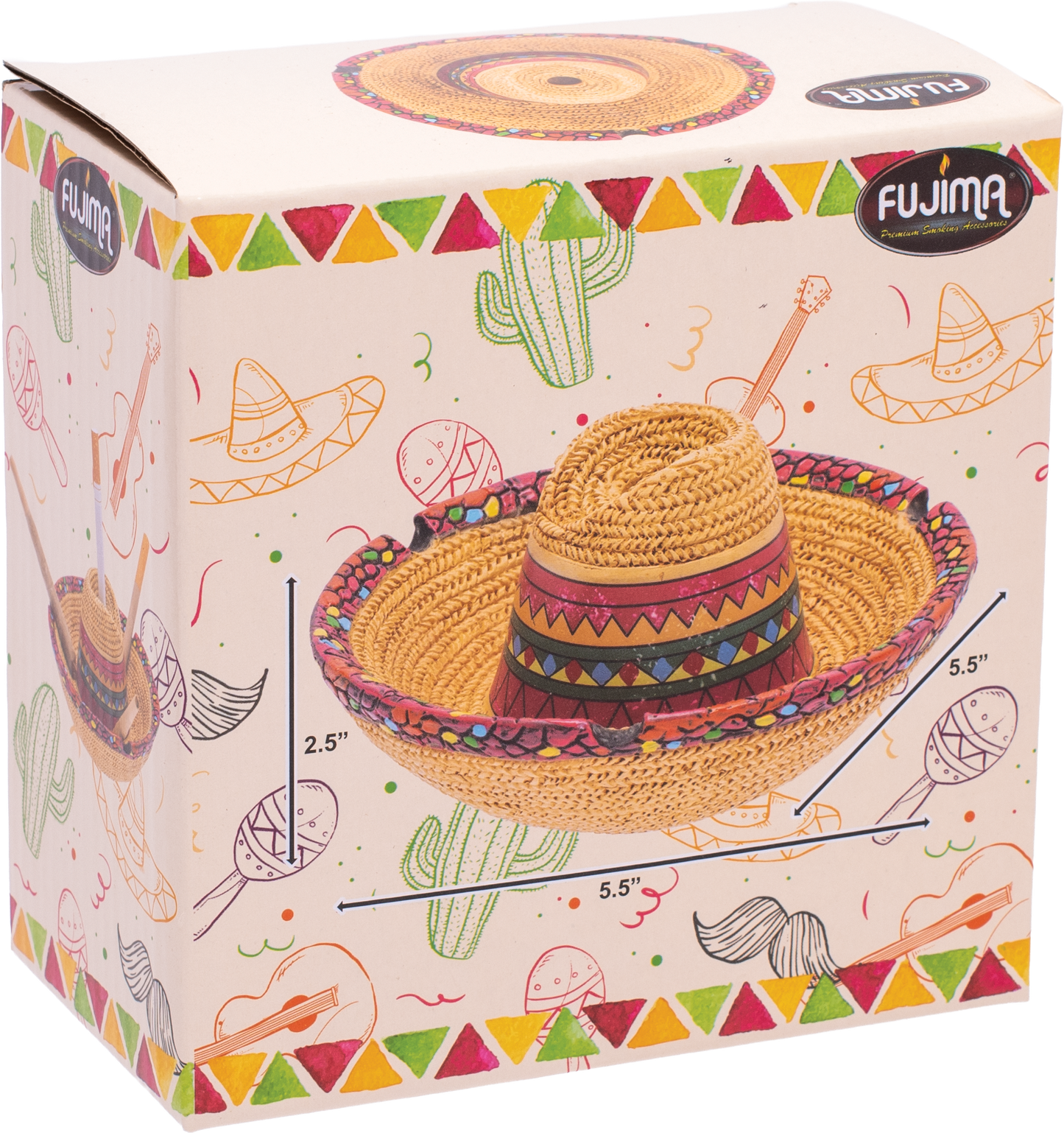 Sombrero Ashtray Fujima – Resin Mexican Hat-Themed Ashtray, Durable & Easy to Clean, Fun and Festive Decor for Home, Patio, or Party Spaces