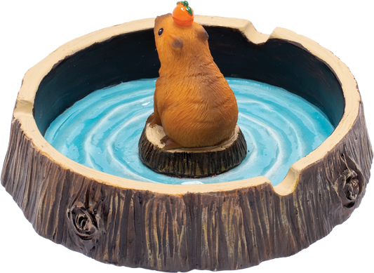 Capybara Stump Fujima Ashtray – Whimsical Resin Animal Ashtray, Durable & Easy to Clean, Fun Decorative Accent for Home, Patio, or Lounge