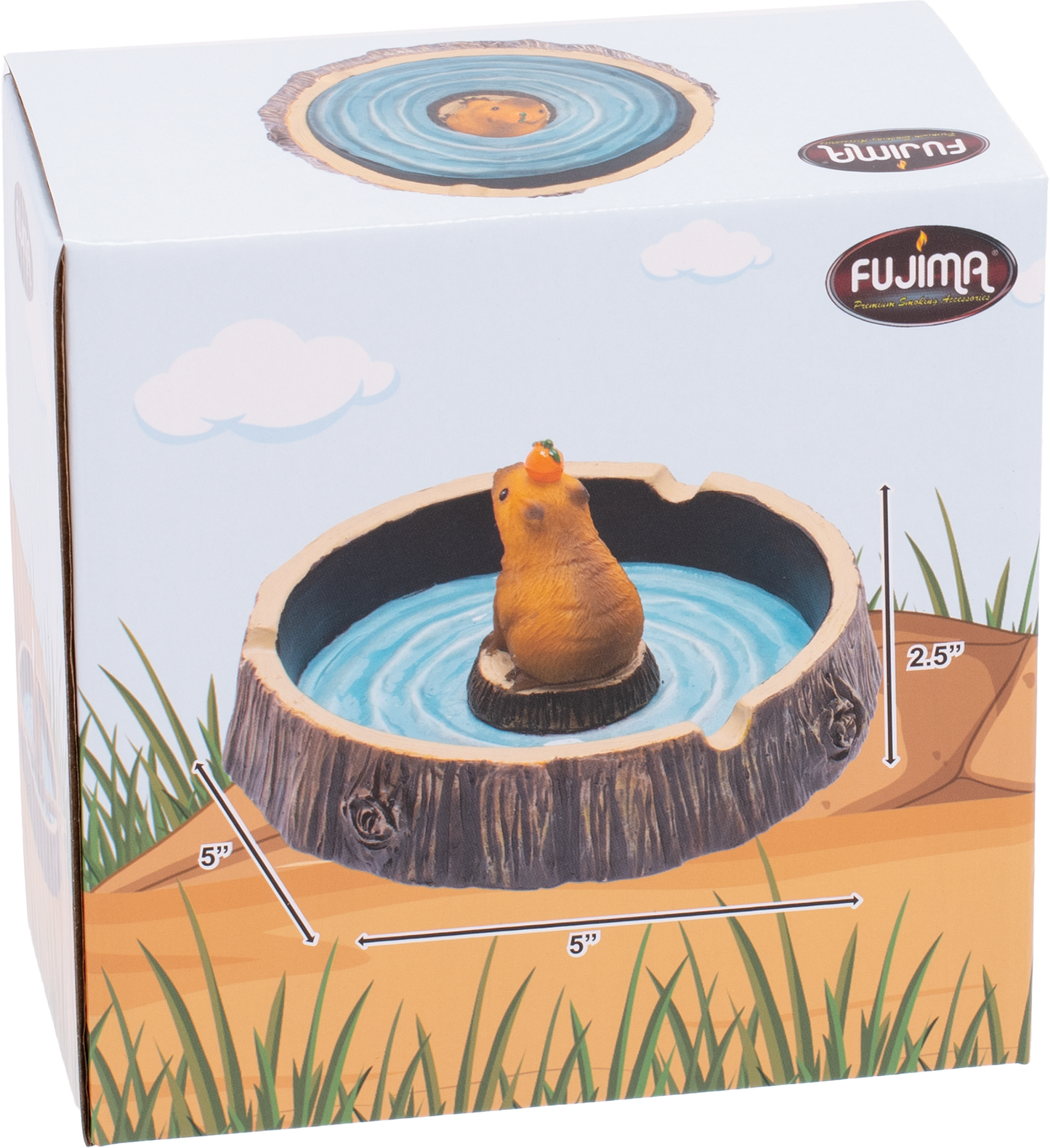 Capybara Stump Fujima Ashtray – Whimsical Resin Animal Ashtray, Durable & Easy to Clean, Fun Decorative Accent for Home, Patio, or Lounge