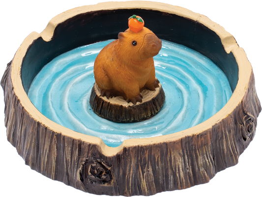 Capybara Stump Fujima Ashtray – Whimsical Resin Animal Ashtray, Durable & Easy to Clean, Fun Decorative Accent for Home, Patio, or Lounge