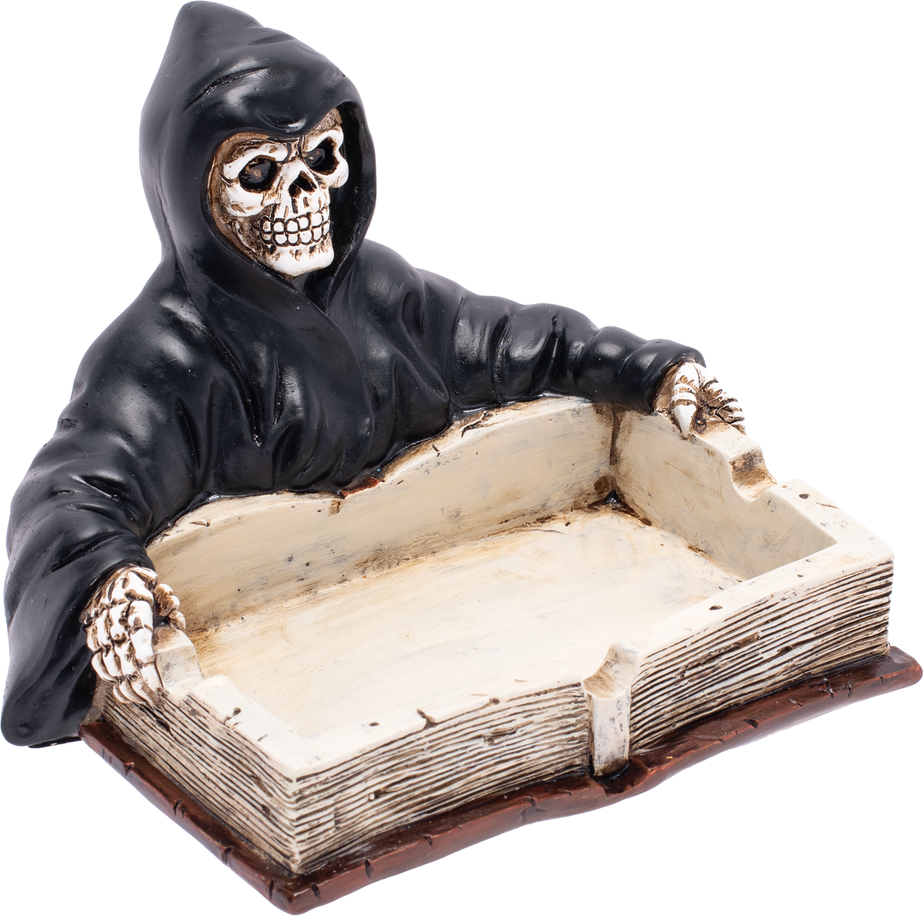 Grim Reaper Book Fujima Ashtray – Gothic Resin Ashtray with