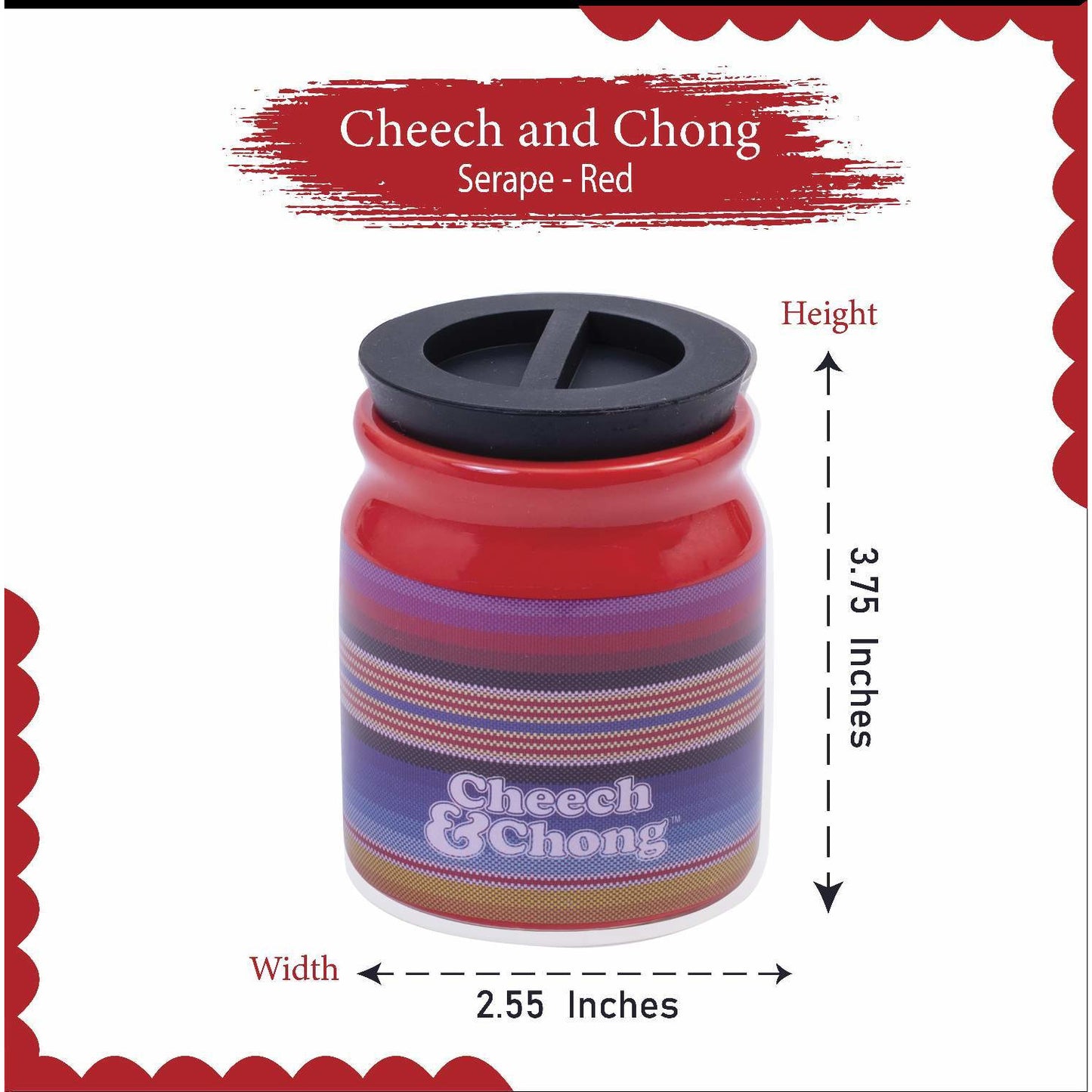 Cheech and Chong Ceramic Storage & Stash Jar for home and outdoor - | Storage Jars | Containers | Canisters - 3oz Stache Jar Design - White