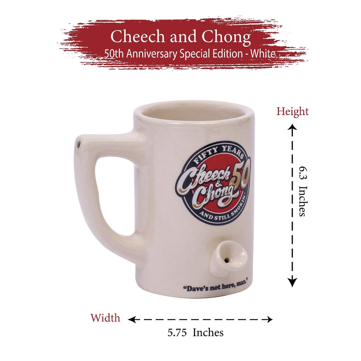 Cheech and Chong Ceramic 2 in 1 Combo Pipe Mug Coffee Mug Coffee Cup