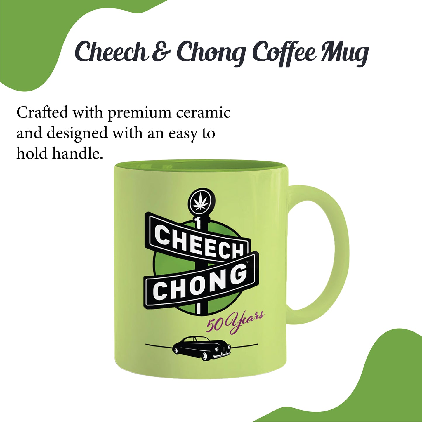 Cheech and Chong Dave's Coffee Mug - 50th Anniversary Special Edition Tea Mugs and Hot Chocolate, Beverages Mugs – Premium Quality Ceramic, Drinking Mug & Gift Box Set – 11 OZ Laughing Friends
