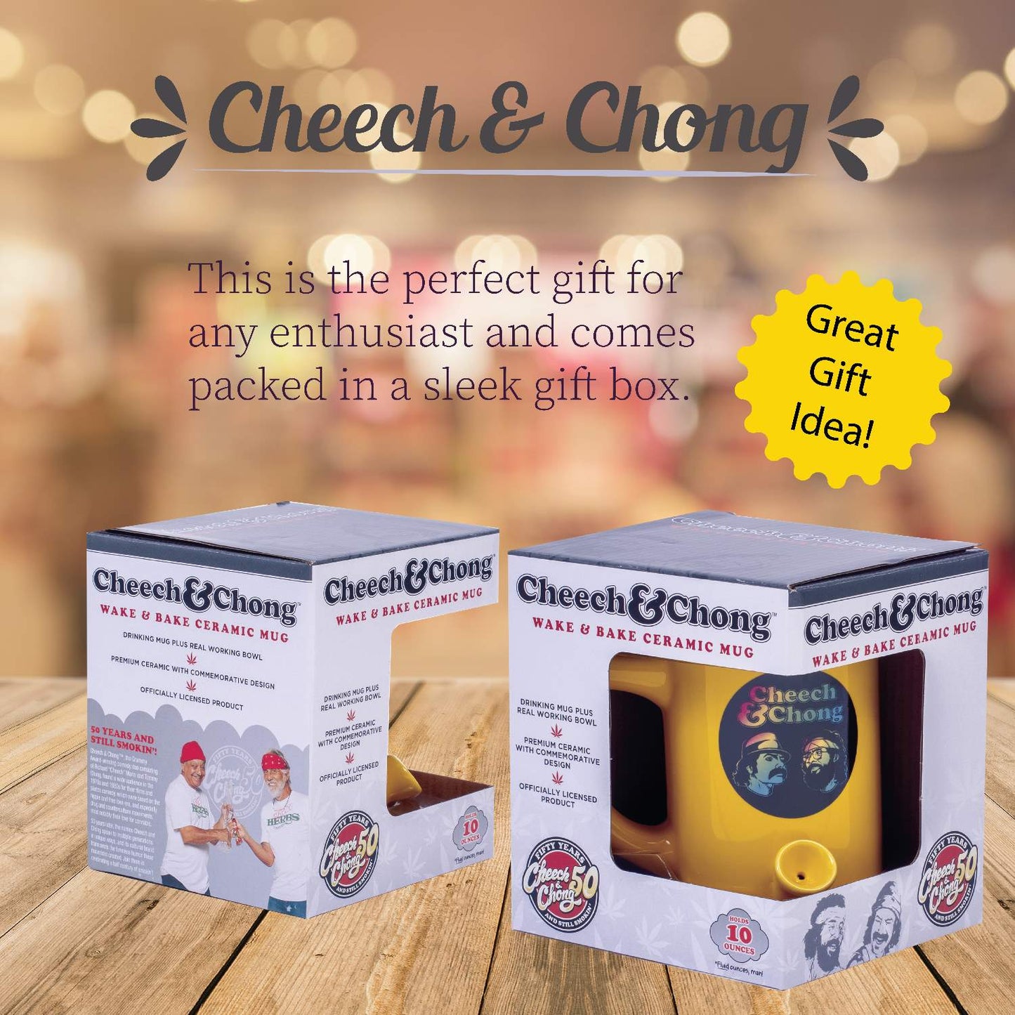Cheech and Chong Ceramic 2 in 1 Combo Pipe Mug Coffee Mug Coffee Cup