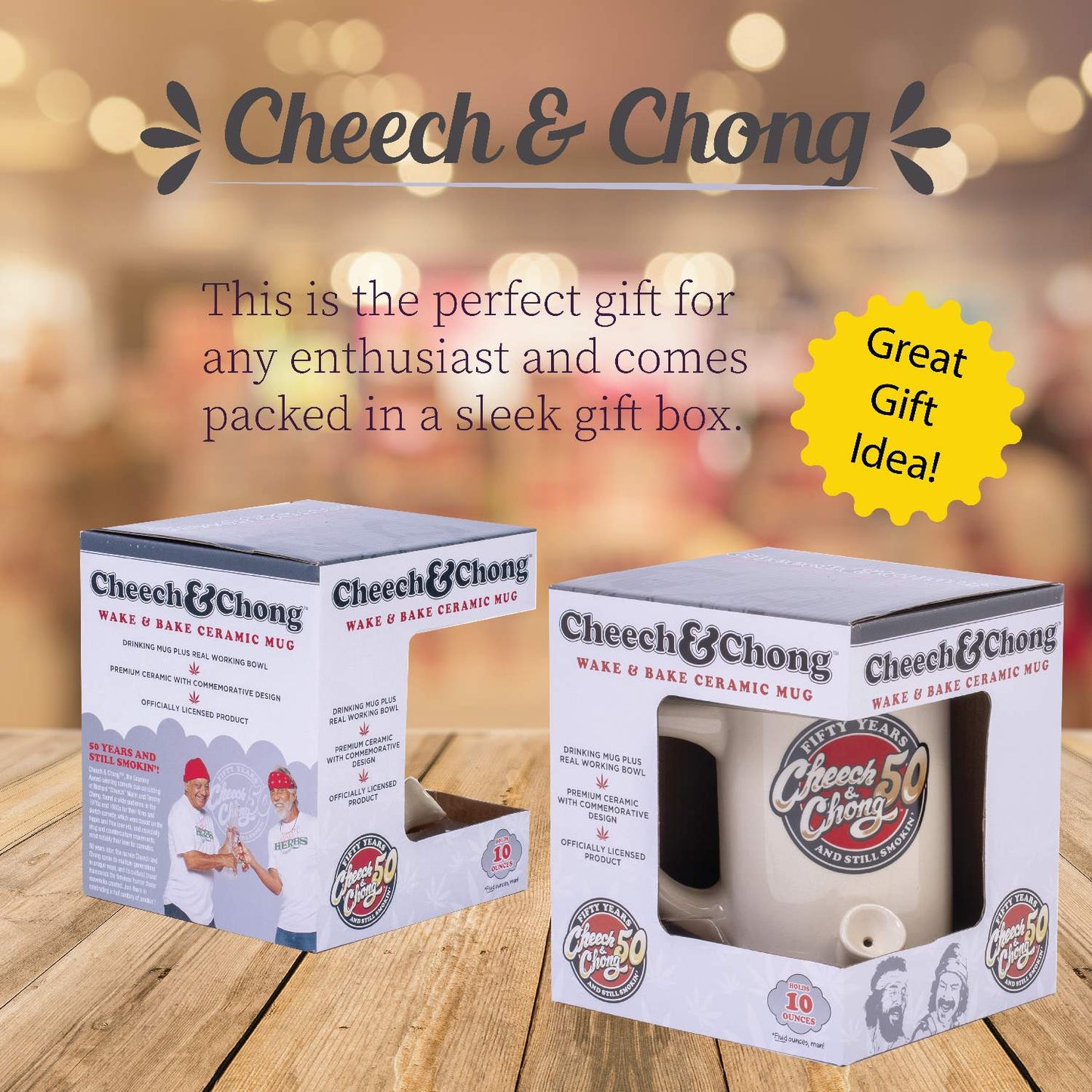 Cheech and Chong Ceramic 2 in 1 Combo Pipe Mug Coffee Mug Coffee Cup