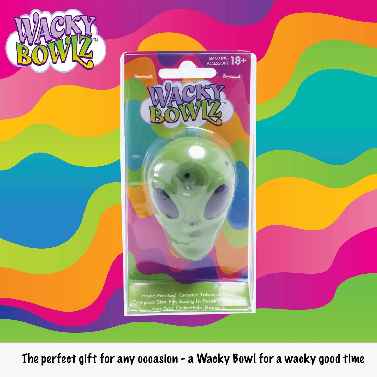 3.5" Green Alien Ceramic Pipe - Wacky Bowlz