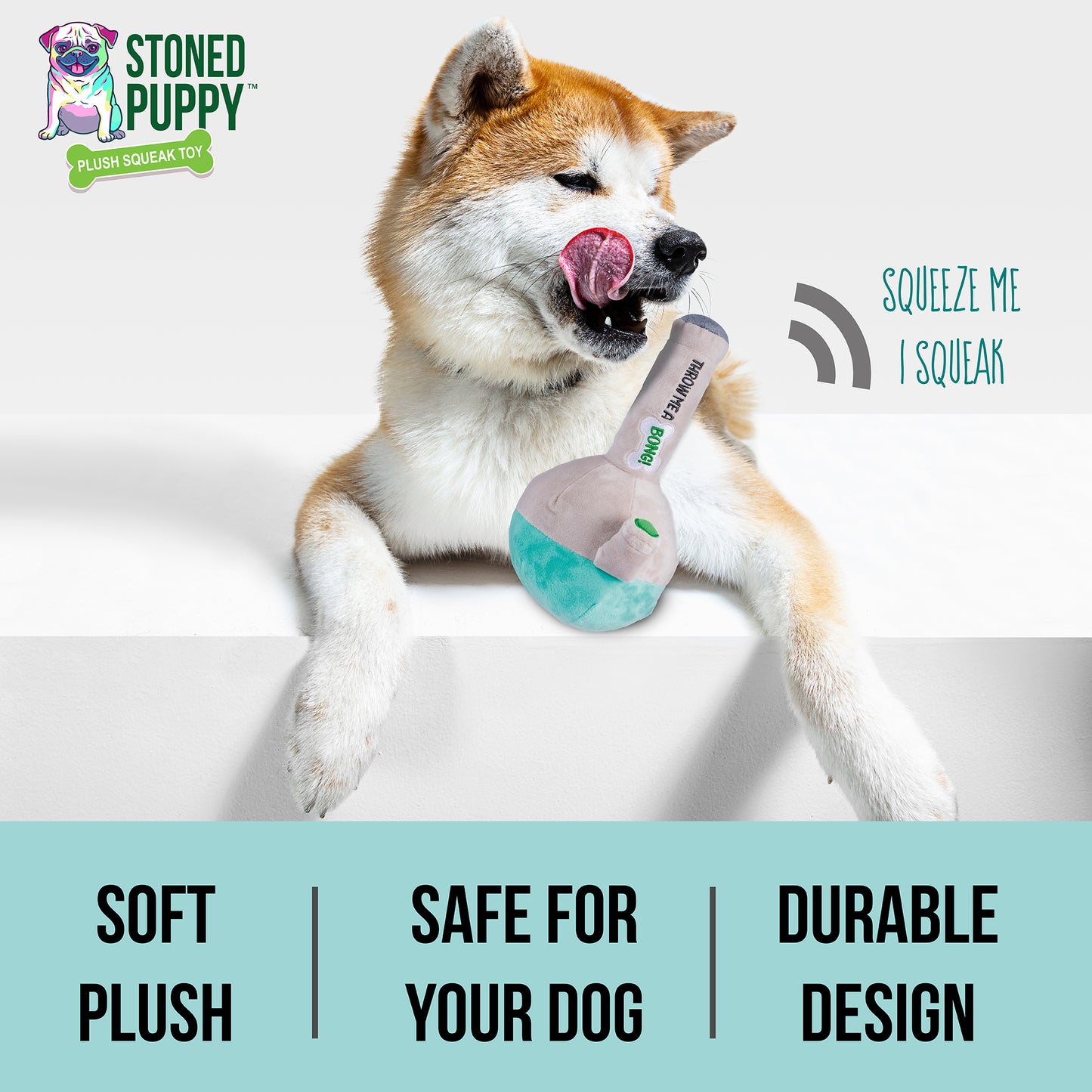 Beaker Plush Dog Toy - Funny 4/20 Themed- Durable and Safe Non-Toxic Materials -Soft Texture and Built-in Squeaker for Versatile Play