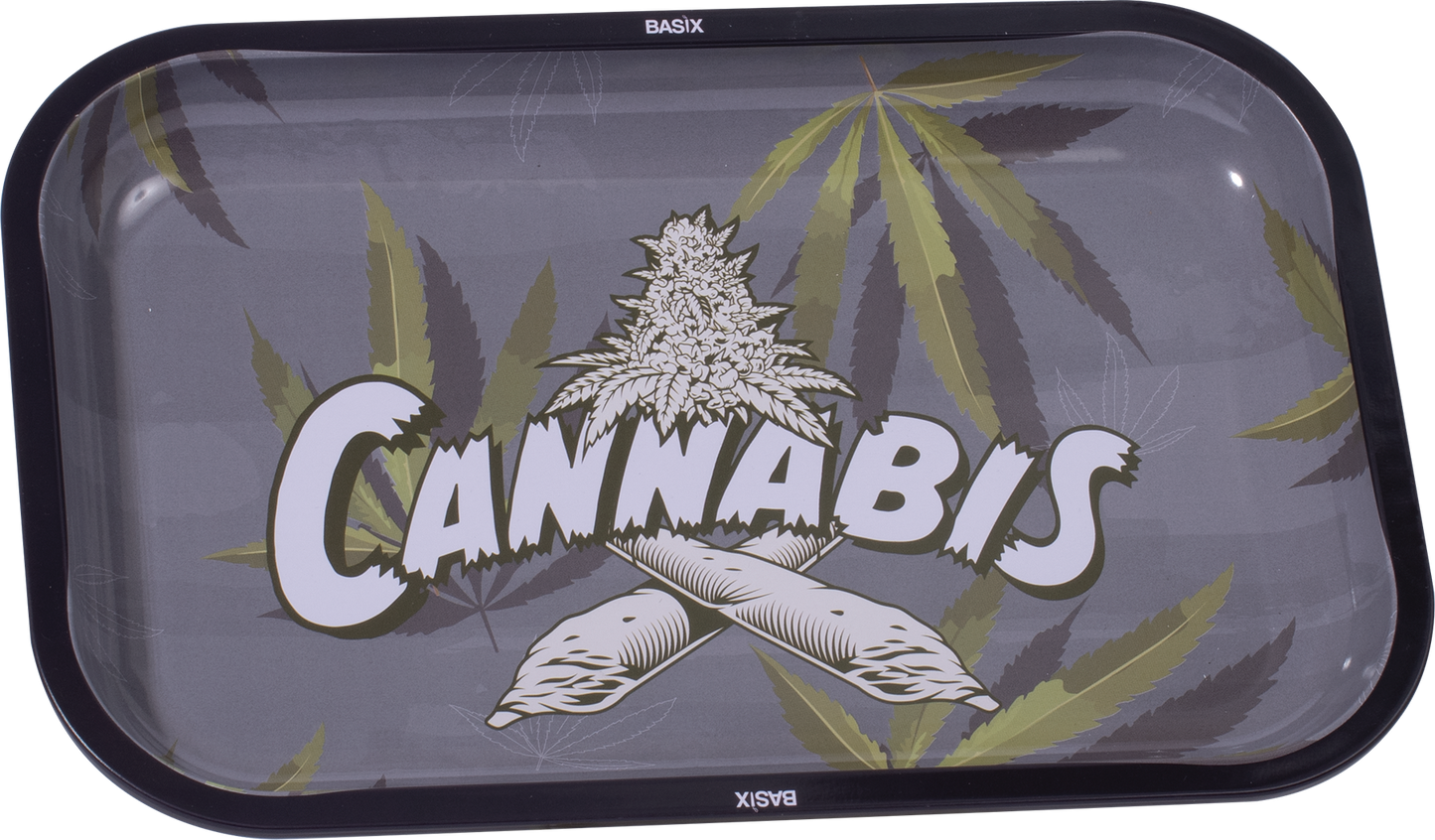 Basix Premium Metal Rolling Tray Lightweight, Curved Edges, and Smooth Surface