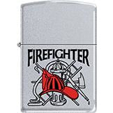 Zippo Windproof Metal Design Fire Lighter - Lifetime Refillable, Reusable Lighter for Smokers – Genuine Premium, Durable, Heavy Quality Chrome Finish Case - Fire Fighter Red Helmet