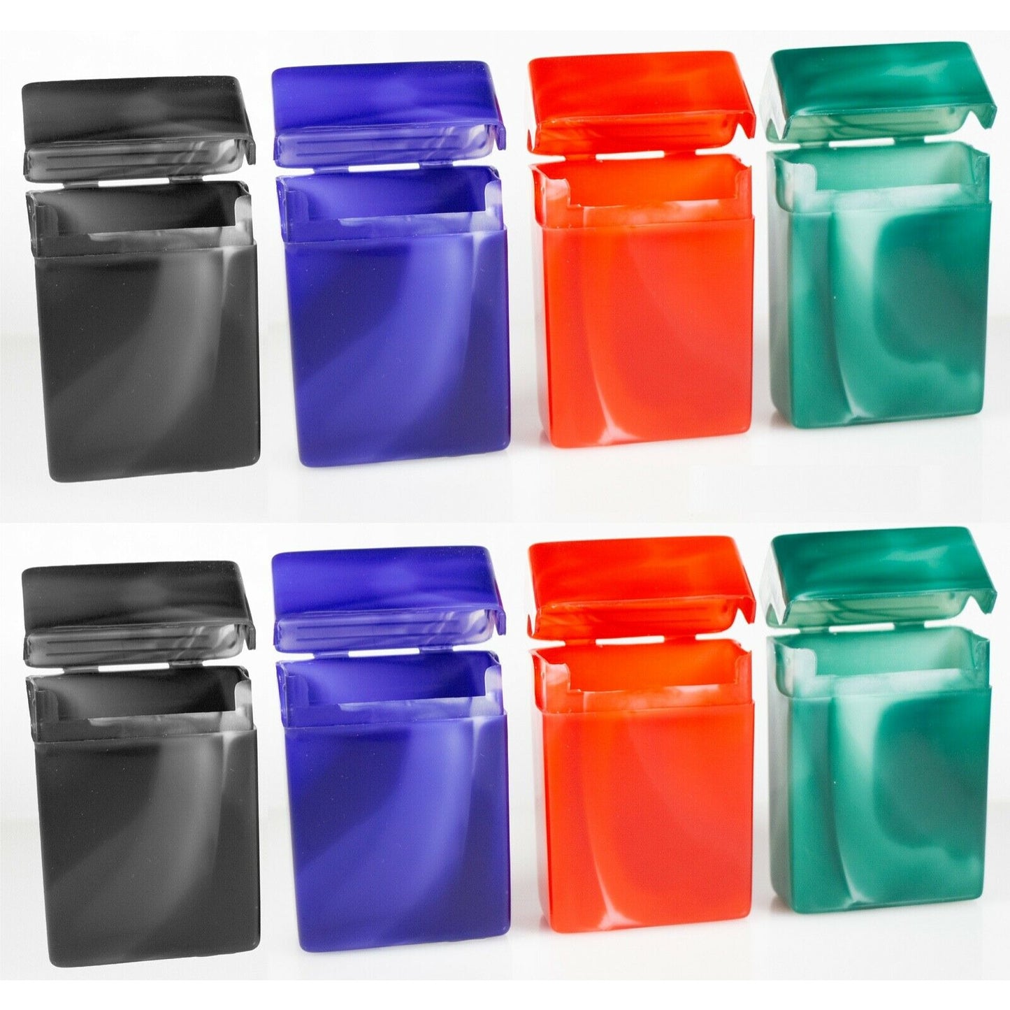 Top Flip Open Plastic Cigarette Cases - 100's Size Marble Look Cigarette Holder - Compact and Portable - Durable Hard Plastic Box with Flip Open Lid - Crush-Proof & Sturdy
