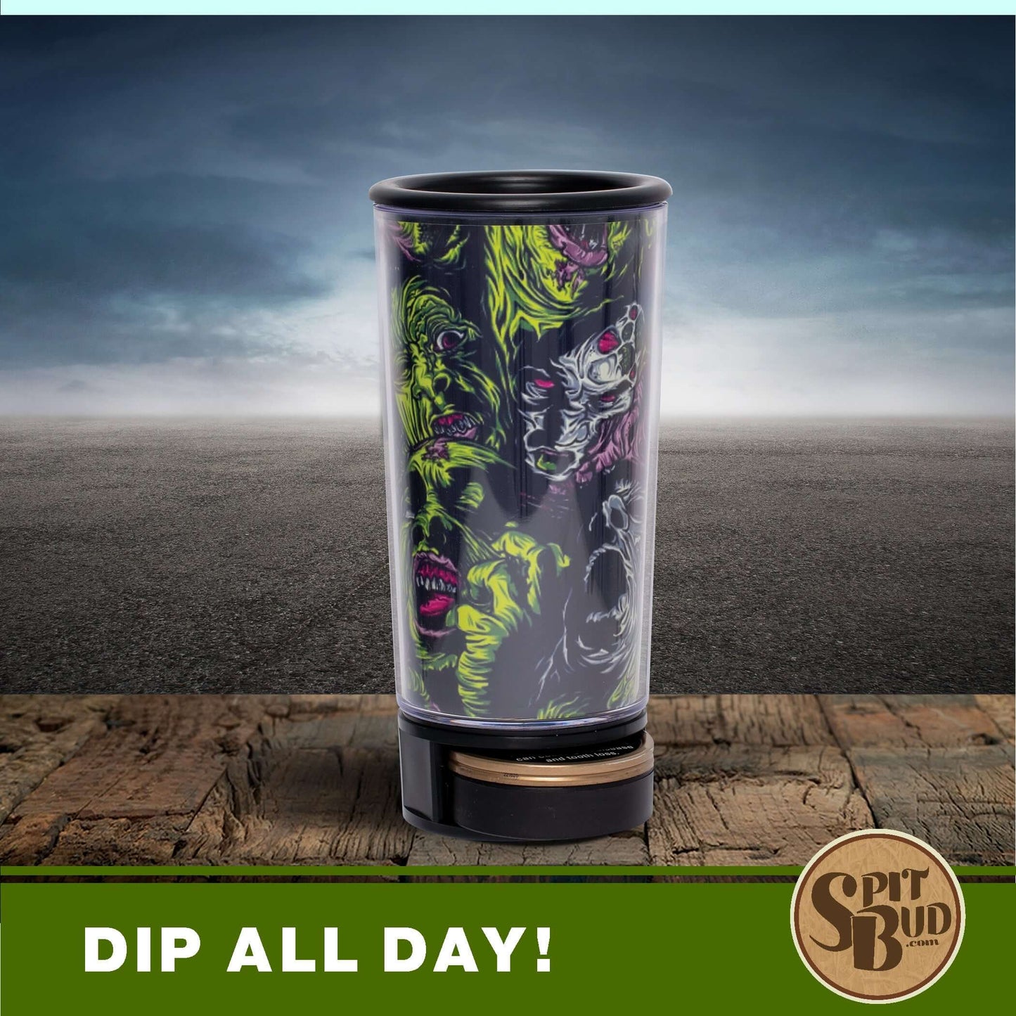 Spit Bud the Ultimate Spill Proof Portable Spittoon - Portable Spittoon with Can Opener: The Ultimate Spill-Proof Spitter - Zombie