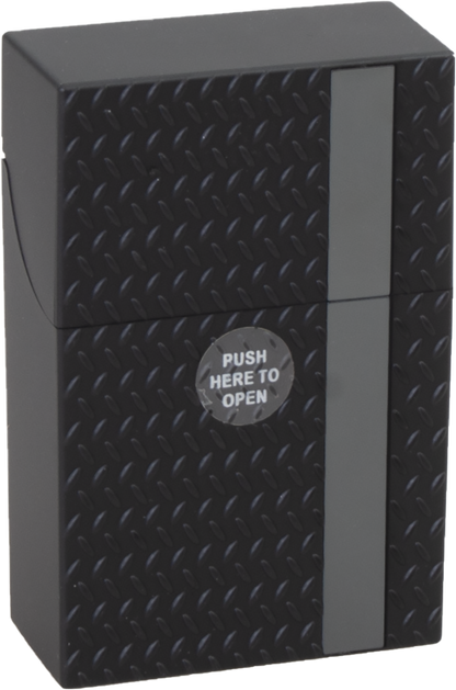 Push Open Plastic Cigarette Cases Pack of 12 - King Size Diamond Plate Design Cigarette Holder - Compact and Portable - Durable Hard Plastic Box with Push Open Lid - Crush-Proof & Sturdy