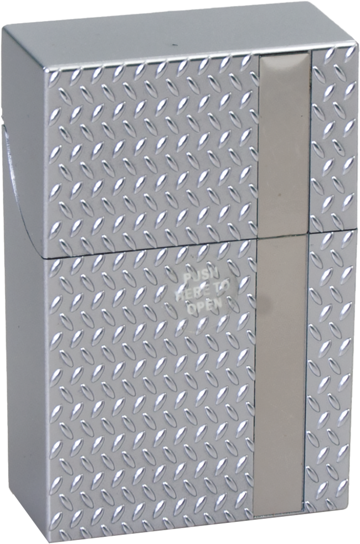 Push Open Plastic Cigarette Cases Pack of 12 - King Size Diamond Plate Design Cigarette Holder - Compact and Portable - Durable Hard Plastic Box with Push Open Lid - Crush-Proof & Sturdy