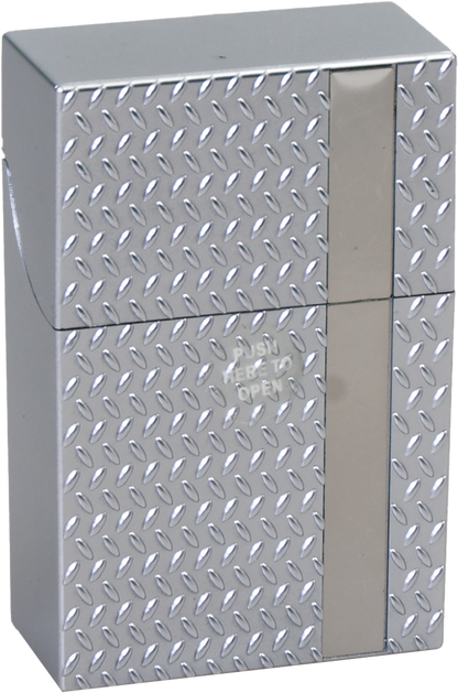 Push Open Plastic Cigarette Cases Pack of 12 - King Size Diamond Plate Design Cigarette Holder - Compact and Portable - Durable Hard Plastic Box with Push Open Lid - Crush-Proof & Sturdy