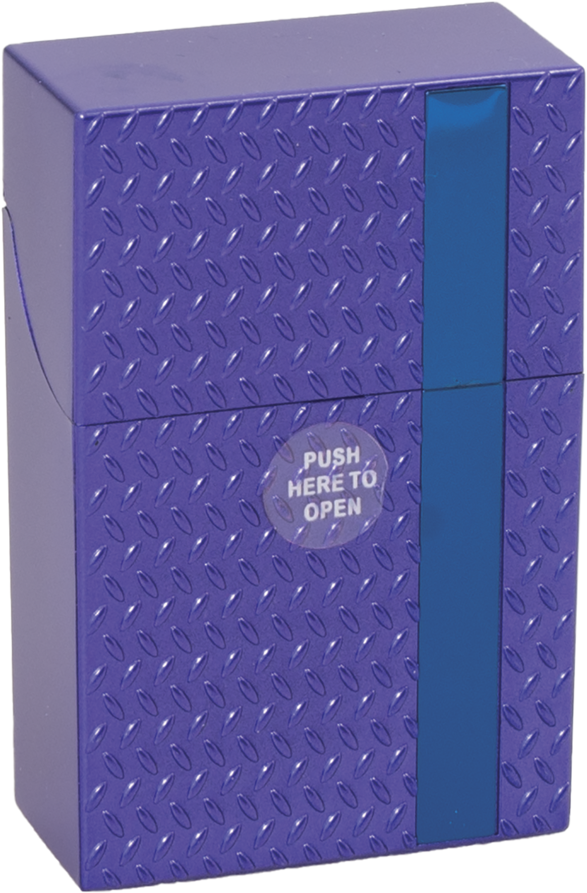 Push Open Plastic Cigarette Cases Pack of 12 - King Size Diamond Plate Design Cigarette Holder - Compact and Portable - Durable Hard Plastic Box with Push Open Lid - Crush-Proof & Sturdy