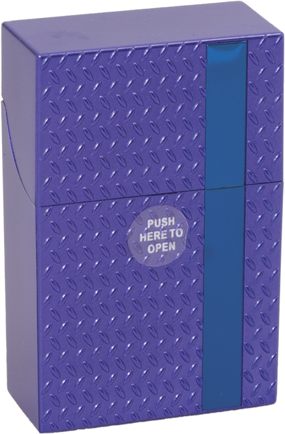 Push Open Plastic Cigarette Cases Pack of 12 - King Size Diamond Plate Design Cigarette Holder - Compact and Portable - Durable Hard Plastic Box with Push Open Lid - Crush-Proof & Sturdy