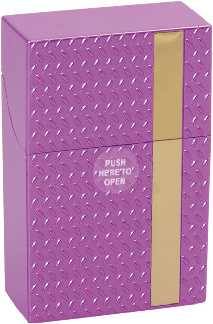 Push Open Plastic Cigarette Cases Pack of 12 - King Size Diamond Plate Design Cigarette Holder - Compact and Portable - Durable Hard Plastic Box with Push Open Lid - Crush-Proof & Sturdy