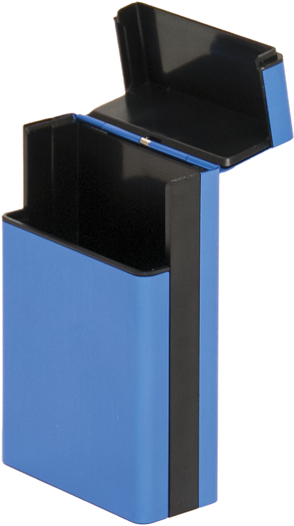 Slide Down Open Aluminum Cigarette Cases Pack of - King's Assorted Design Cigarette Holder - Compact and Portable - Durable Hard Aluminum Box with Auto-Open Lid - Crush-Proof & Sturdy