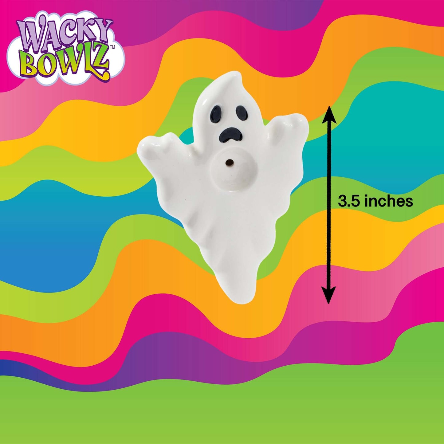 3.5" Ghost Ceramic Pipe - Wacky Bowlz