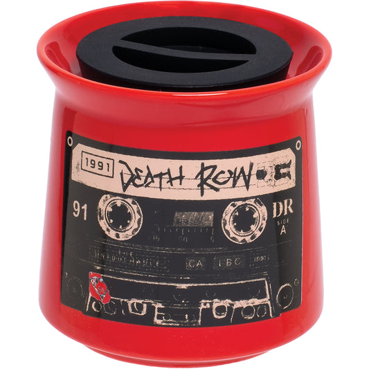 Authentic Ceramic Death Row Records Tribute Stash Jar- Red - 3 Inches: Preserve the Legacy of West Coast Hip-Hop