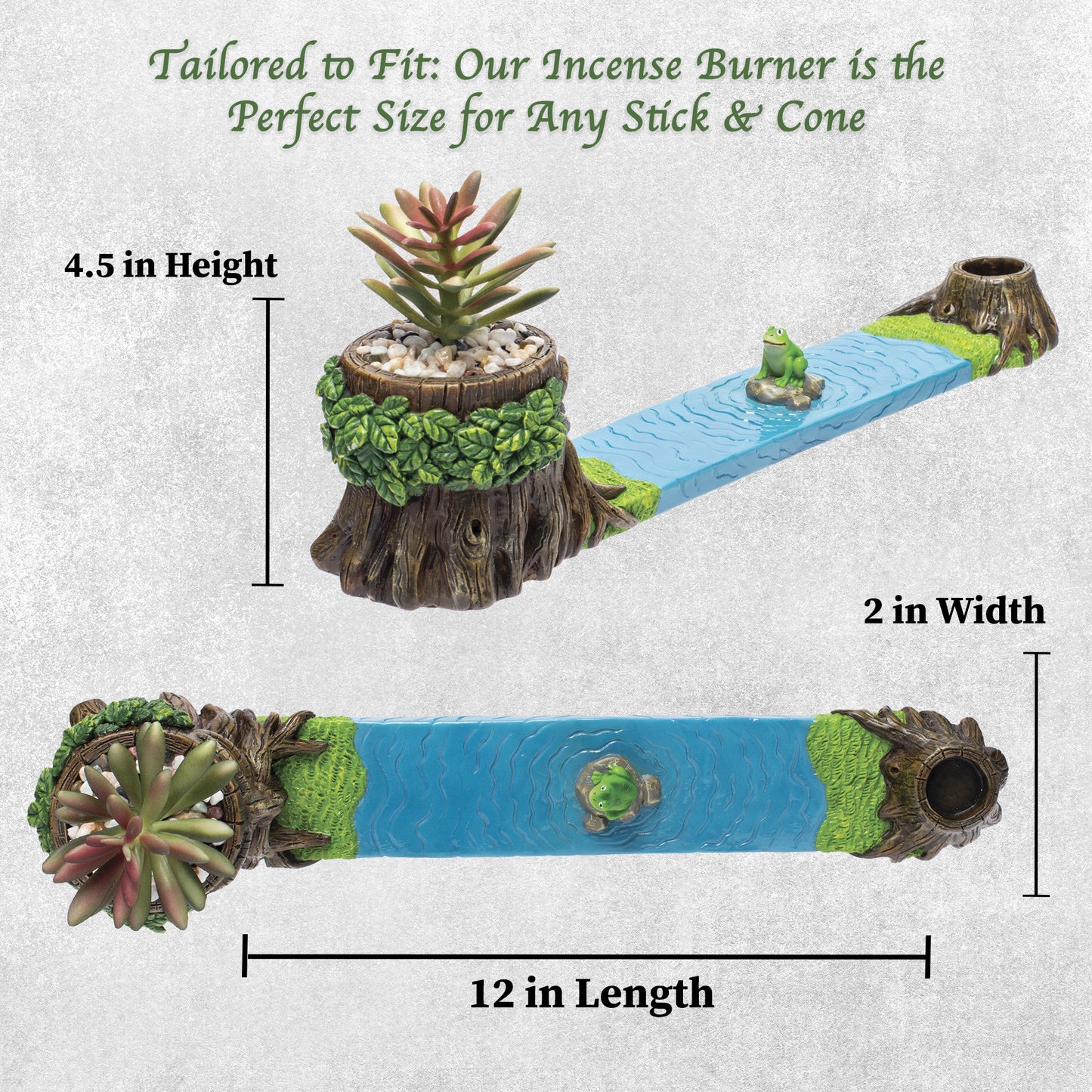 Treeman Incense & Cone Burner with Plant Design by Fujima - 12 inches, Aromatherapy, Handcrafted, Durable, and Versatile