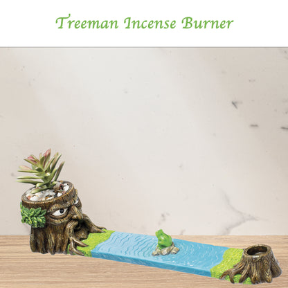 Treeman Incense & Cone Burner with Plant Design by Fujima - 12 inches, Aromatherapy, Handcrafted, Durable, and Versatile