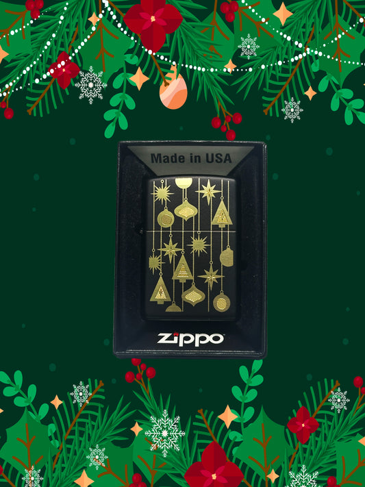 Zippo Windproof Metal Design Fire Lighter - Lifetime Refillable, Reusable Lighter for Smokers – Genuine Premium, Durable, Heavy Quality Chrome Finish Case - Christmas Ornaments Limited Edition