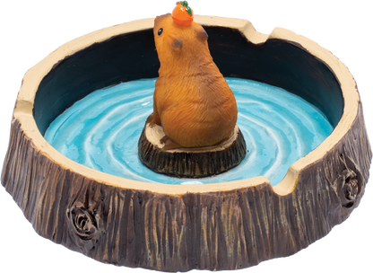 Capybara Stump Fujima Ashtray – Whimsical Resin Animal Ashtray, Durable & Easy to Clean, Fun Decorative Accent for Home, Patio, or Lounge
