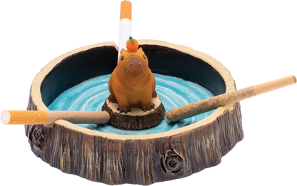 Capybara Stump Fujima Ashtray – Whimsical Resin Animal Ashtray, Durable & Easy to Clean, Fun Decorative Accent for Home, Patio, or Lounge