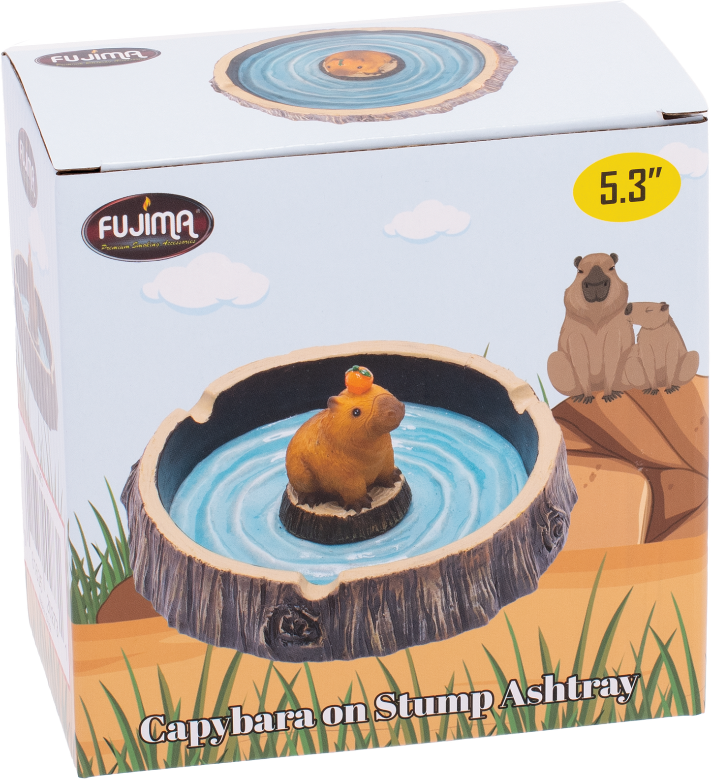 Capybara Stump Fujima Ashtray – Whimsical Resin Animal Ashtray, Durable & Easy to Clean, Fun Decorative Accent for Home, Patio, or Lounge