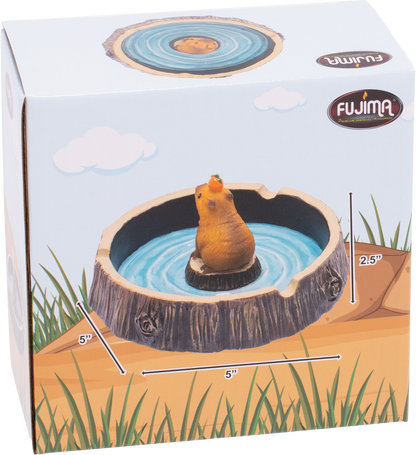 Capybara Stump Fujima Ashtray – Whimsical Resin Animal Ashtray, Durable & Easy to Clean, Fun Decorative Accent for Home, Patio, or Lounge