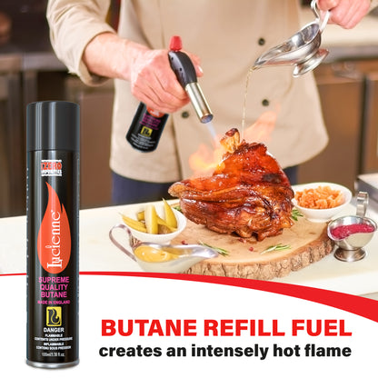 Lucienne Ultra-Refined Butane Fuel - Pure-Butane Refill Fluid for Torch with Nozzle - Plastic Tip to Prevent Leakage - Sulfur-Free Lighter Gas Refill for A Efficient Burn (100 ml, 3 Pack, 6 Pack, 12 Pack)