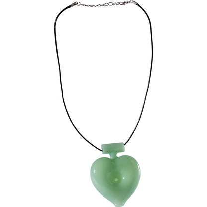 Heartfelt Elegant 3in Necklace Heart Hand Pipe- Blue, Dark Green, Green, Pink