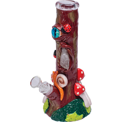 9.5in Jungle Eye Tree Crystal Water Pipe- Blue, Black, Red