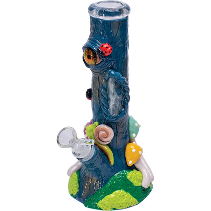 9.5in Jungle Eye Tree Crystal Water Pipe- Blue, Black, Red