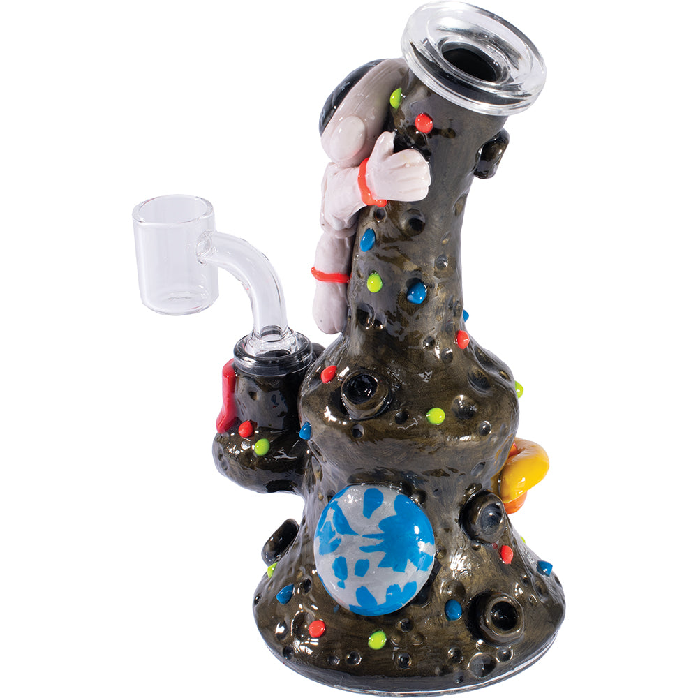 Cosmic Voyager 7in Spaceman Rig Water Pipe- White, Blue, Orange