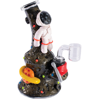 Cosmic Voyager 7in Spaceman Rig Water Pipe- White, Blue, Orange