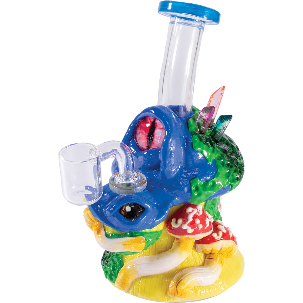 6.5in Double Eye Mushroom Rig Water Pipe- Blue, Green, Red, Orange