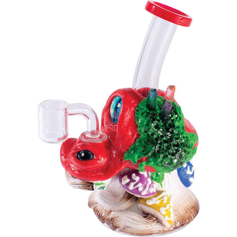 6.5in Double Eye Mushroom Rig Water Pipe- Blue, Green, Red, Orange