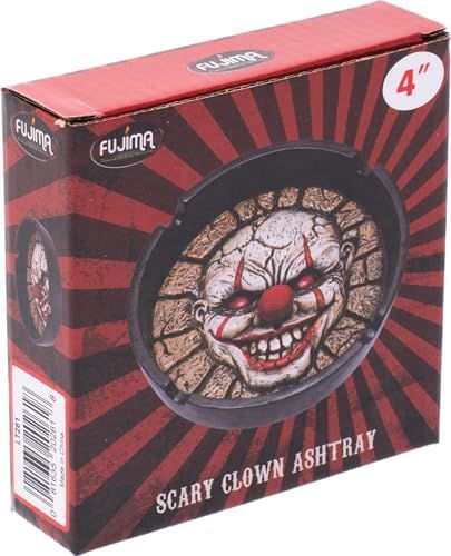 Scary Clown Ashtray Fujima– 5in x 3in x 6in Novelty Resin Ashtray, Durable & Easy to Clean, Fun Decorative Piece for Home or Patio