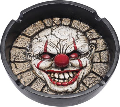 Scary Clown Ashtray Fujima– 5in x 3in x 6in Novelty Resin Ashtray, Durable & Easy to Clean, Fun Decorative Piece for Home or Patio