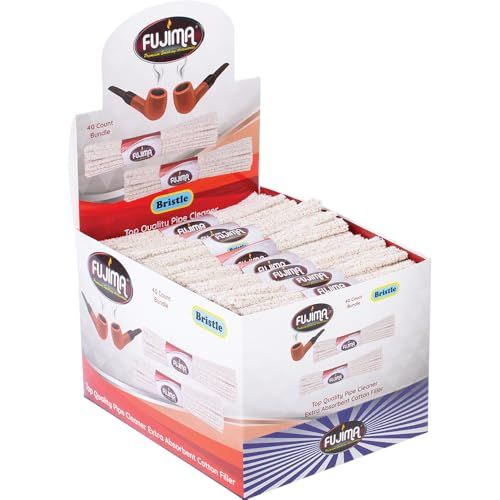 Fujima Pipe Cleaners, Hard Bristle, Extra Absorbent Cotton, White, 40 Count a Bundle, Pack of 48 Total 1920 Count