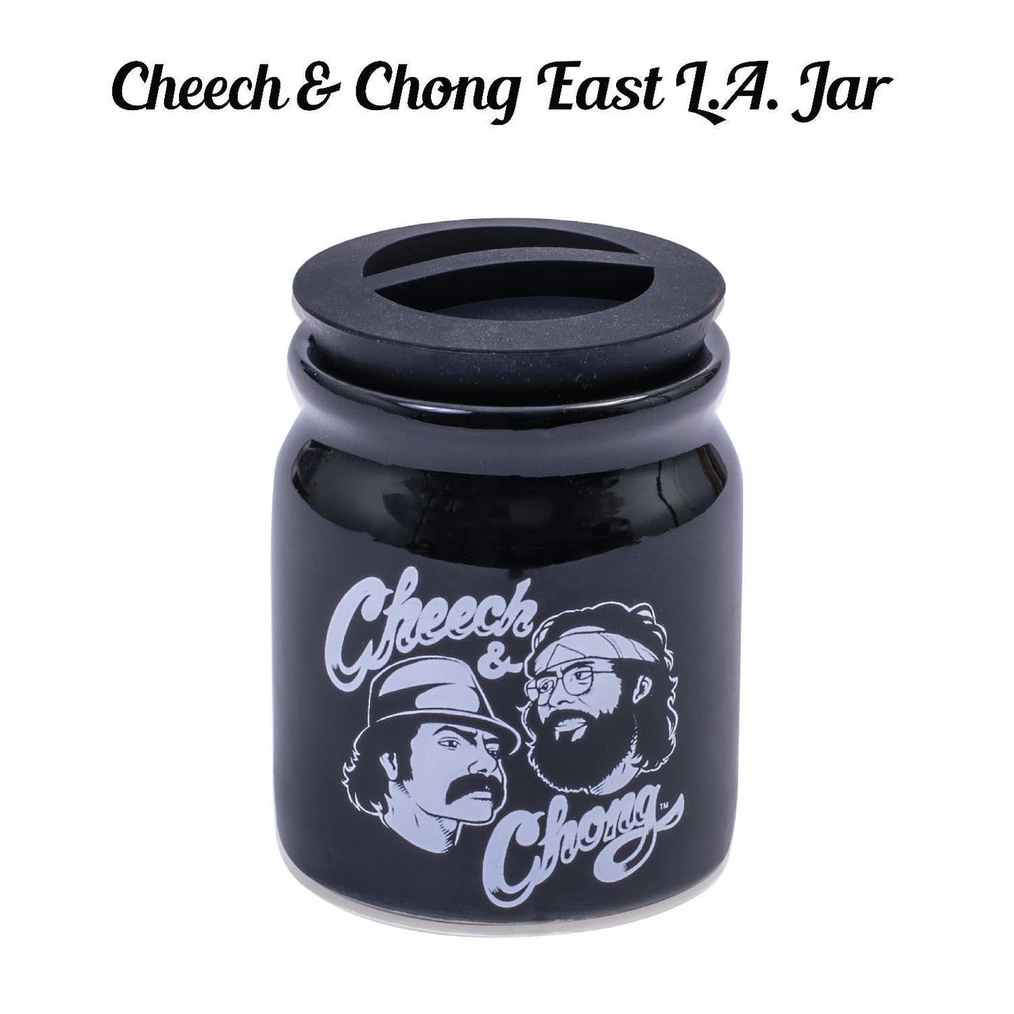 Cheech and Chong Ceramic Storage & Stash Jar for home and outdoor - | Storage Jars | Containers | Canisters - 3oz Stache Jar Design - White