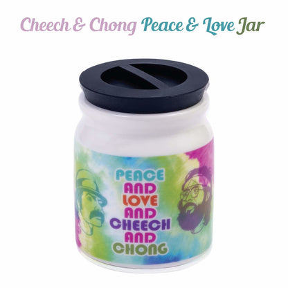 Cheech and Chong Ceramic Storage & Stash Jar for home and outdoor - | Storage Jars | Containers | Canisters - 3oz Stache Jar Design - White