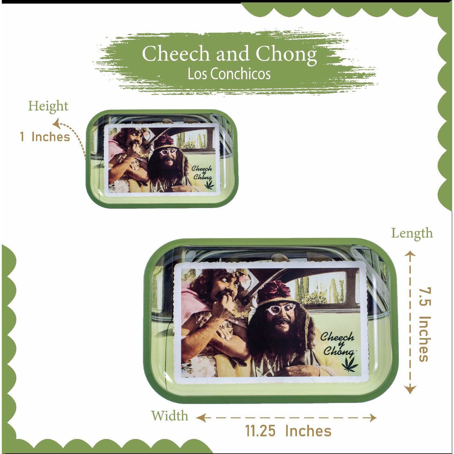 Cheech and Chong Premium Rolling Tray – Multi Functional Accessory to Help Roll your Herbs - Laughing Friends Design