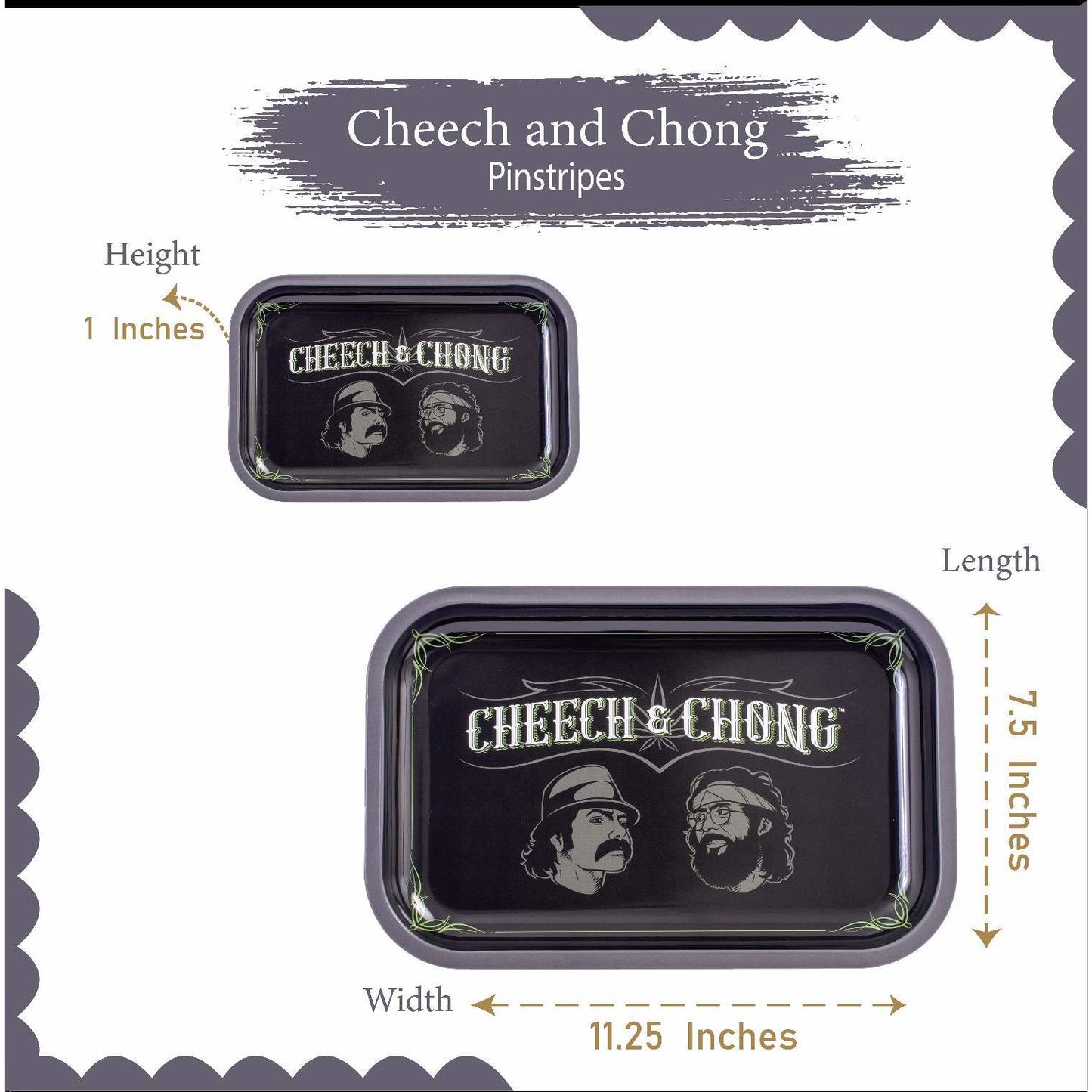 Cheech and Chong Premium Rolling Tray – Multi Functional Accessory to Help Roll your Herbs - Laughing Friends Design